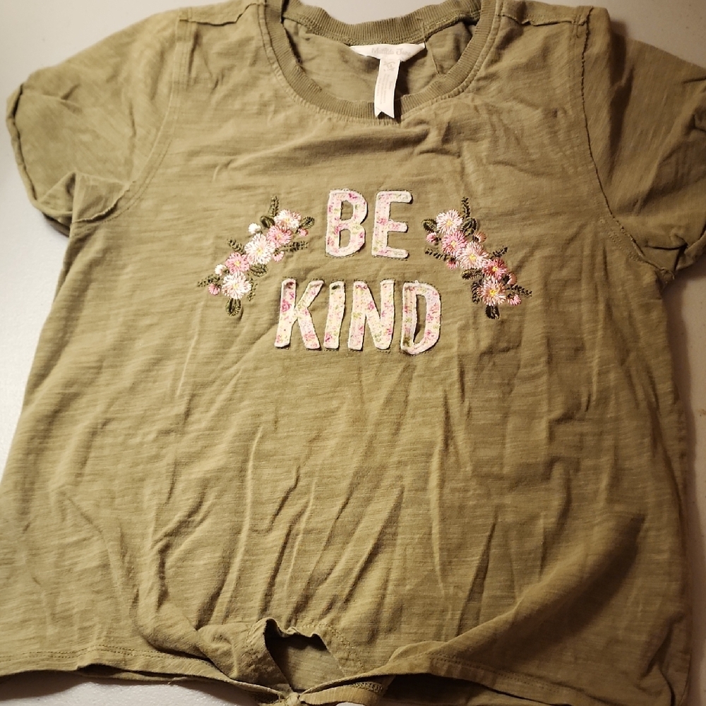 Matilda Jane Olive Green "Be Kind" Floral Appliqué Tee